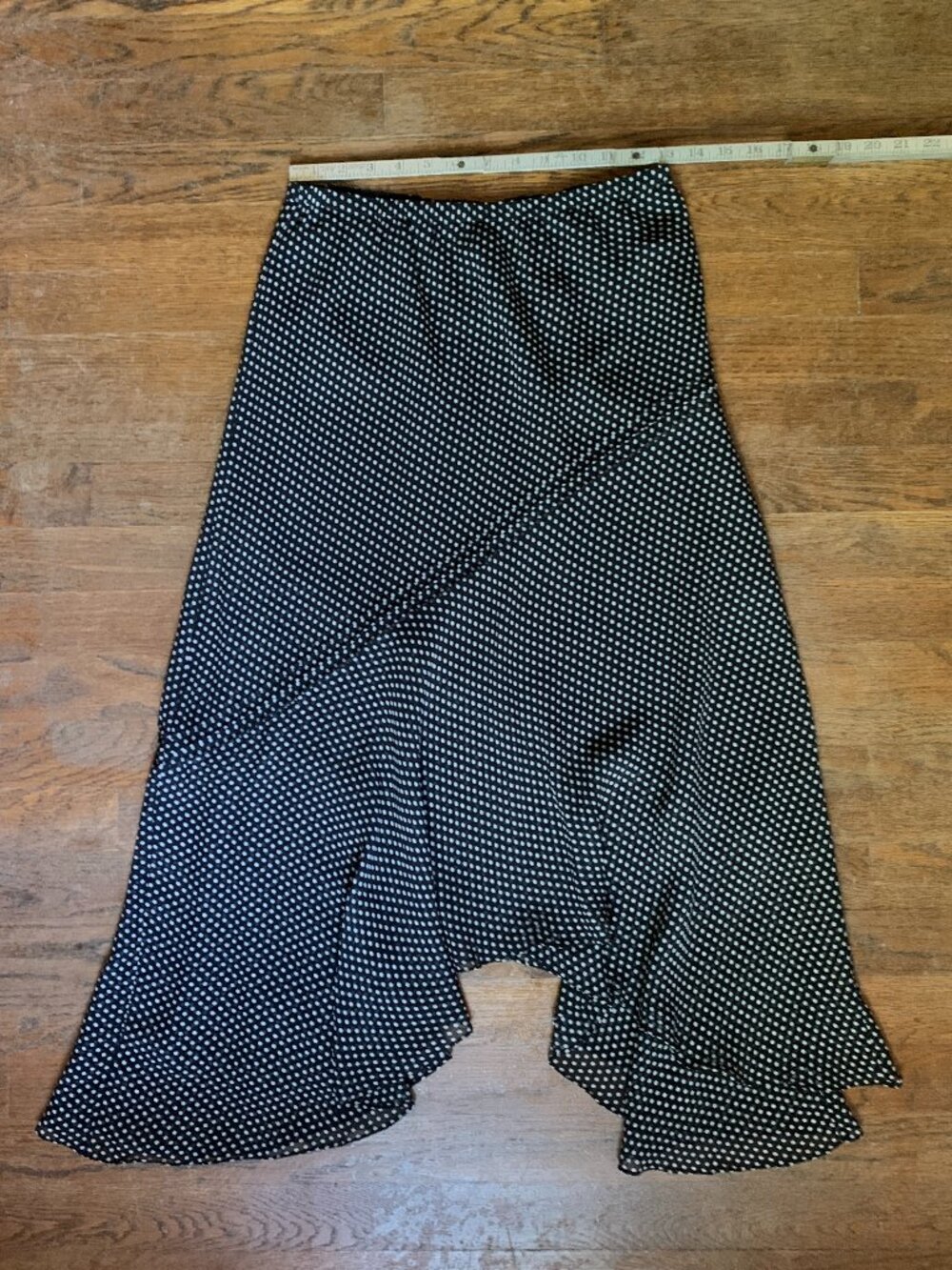 VINTAGE Adrianna Papell Polka Dot Silk Skirt Asymmetrical Size 10 y2k whimsygoth - Picture 6 of 8
